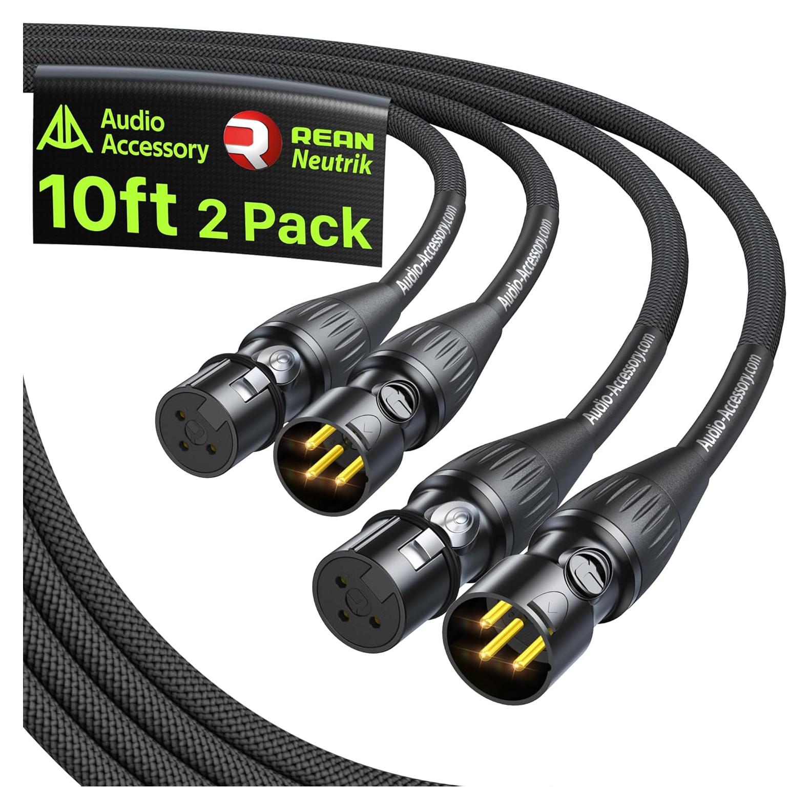 Cables XLR 3m AA AUDIO ACCESSORY con Conectores Neutrik