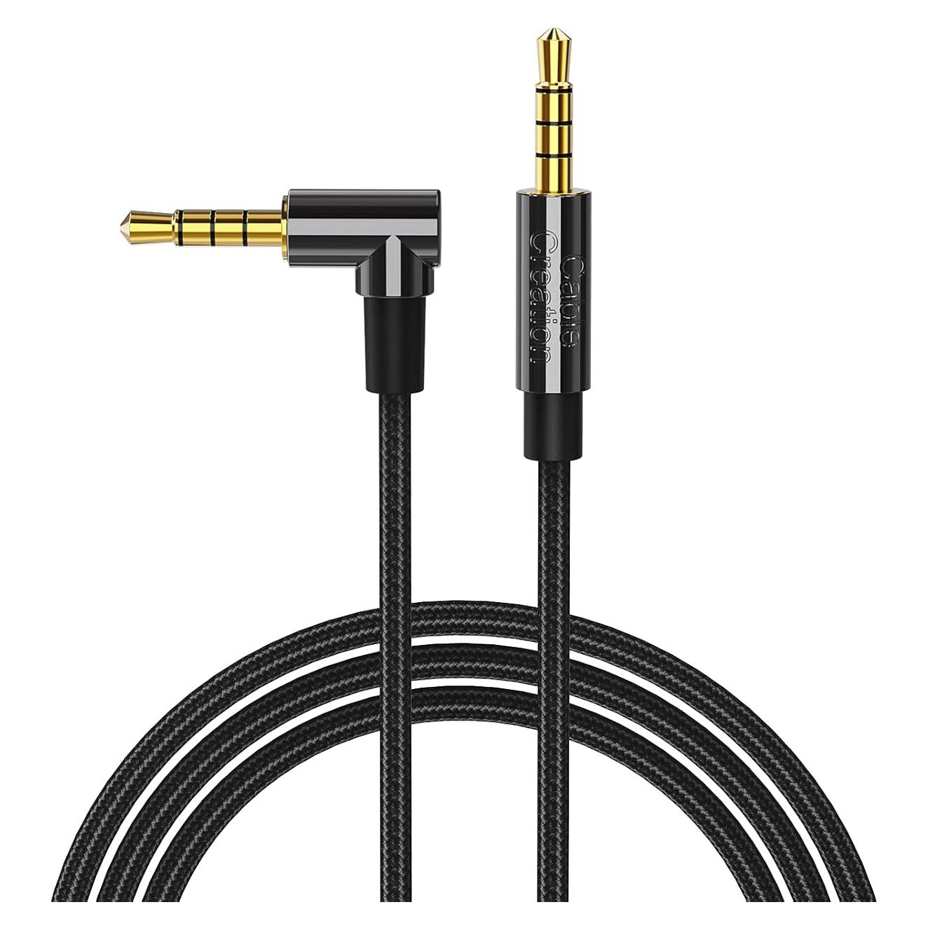 Cable Auxiliar TRRS 3.5mm 3m CableCreation HiFi Negro