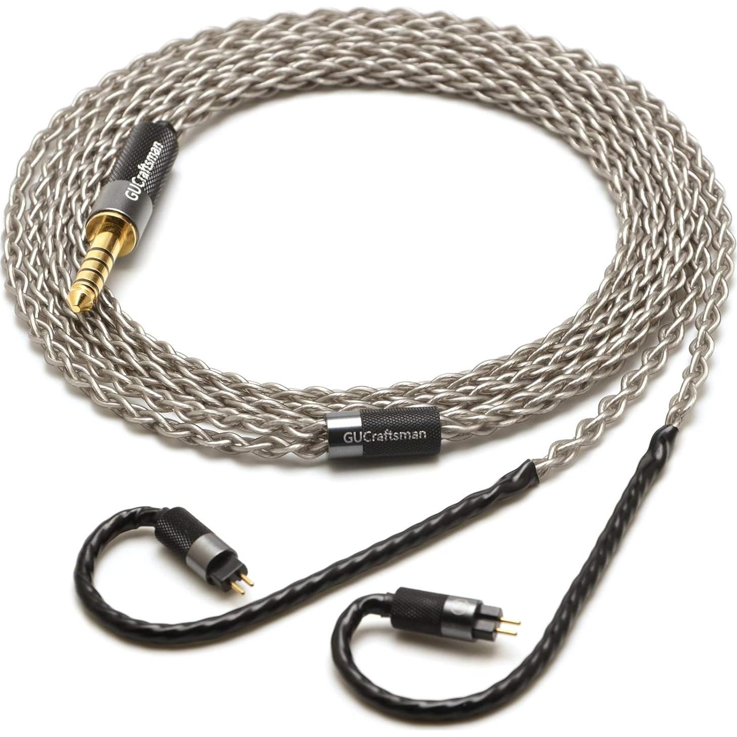 Cable de Mejora para Auriculares GUCraftsman 1.2m 4.4mm Plata 6N