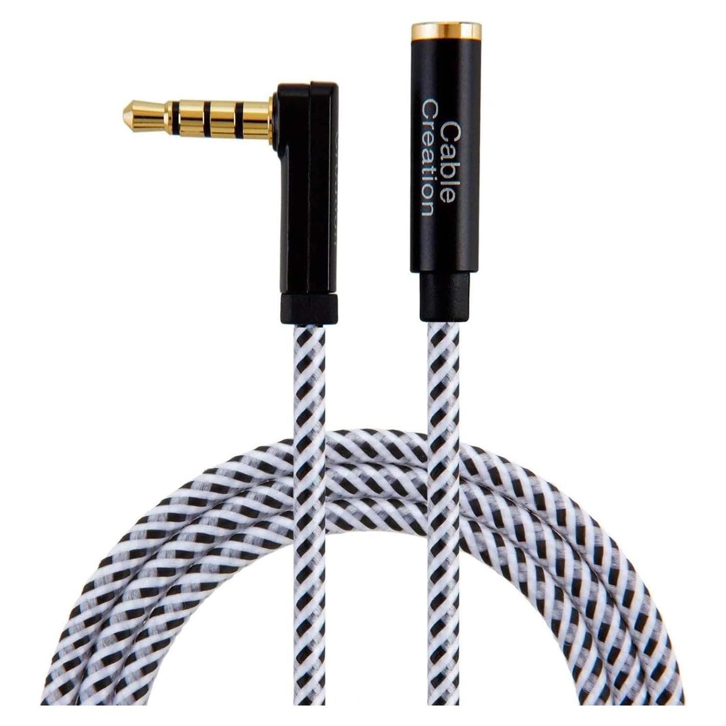 Cable de extensión TRRS 3.5mm CableCreation 1.83m ángulo 90°