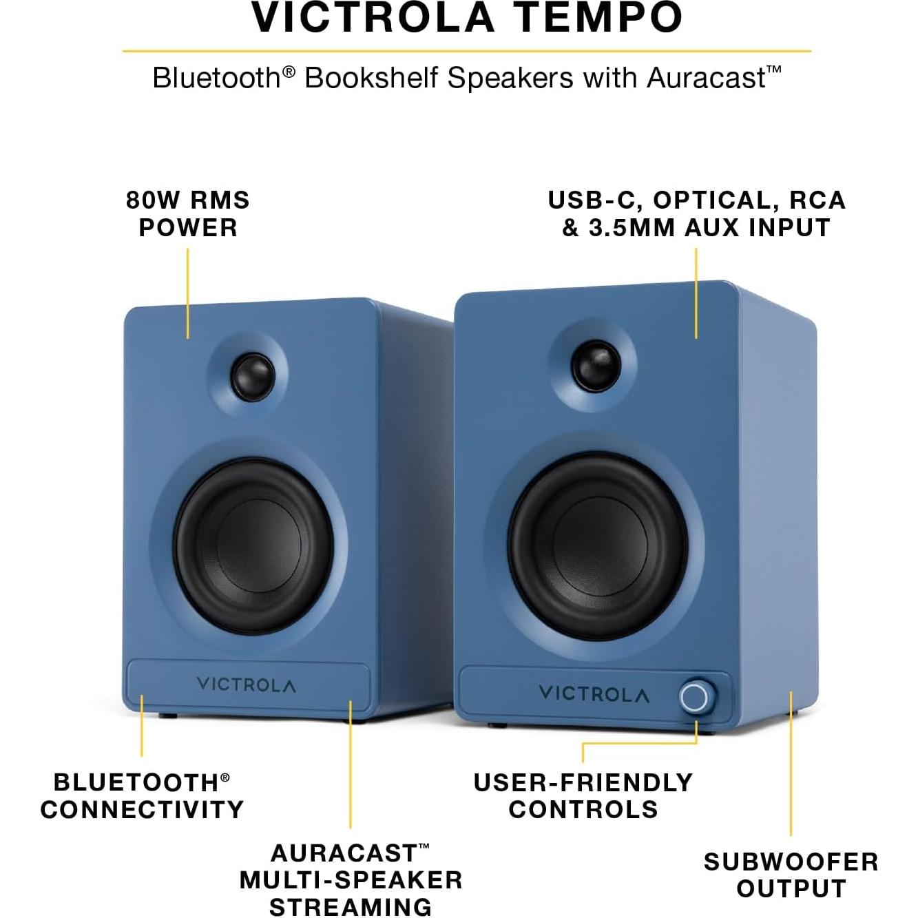 Tocadiscos Bluetooth Automático Victrola con Altavoces Tempo