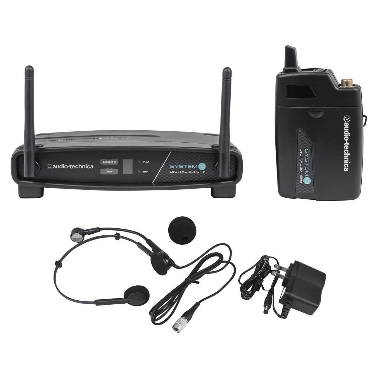 Sistema de micrófono inalámbrico Audio-Technica ATW-1101/H con micrófono de cabeza