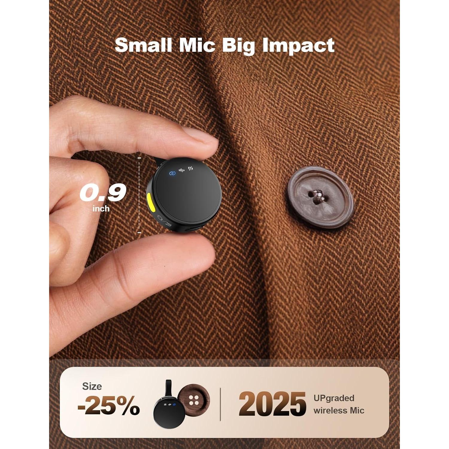 Micrófono Mini Inalámbrico Rythflo Lavalier 50H 70m Gris