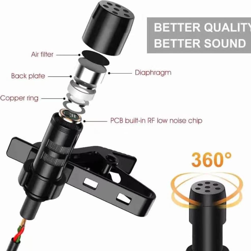 Micrófono Lavalier USB Fyvadio 2m Omnidireccional para PC