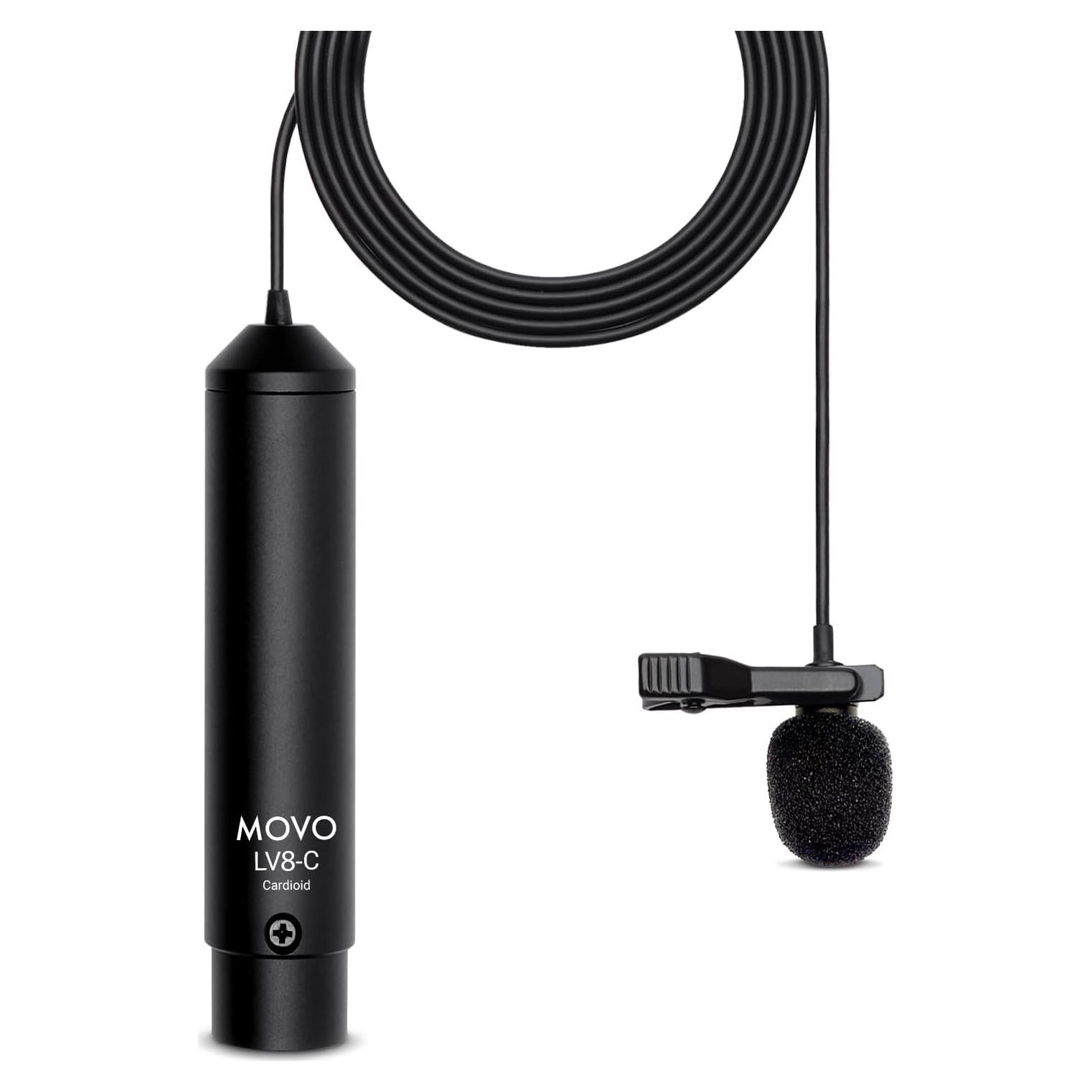 Micrófono Lavalier Movo LV8-C Cardioide 12mm XLR Profesional