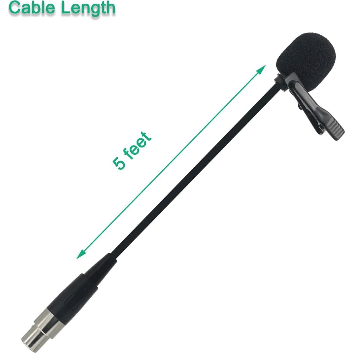 Micrófono Lavalier XLR PDEEY TA3F - Clip de solapa 1.52m