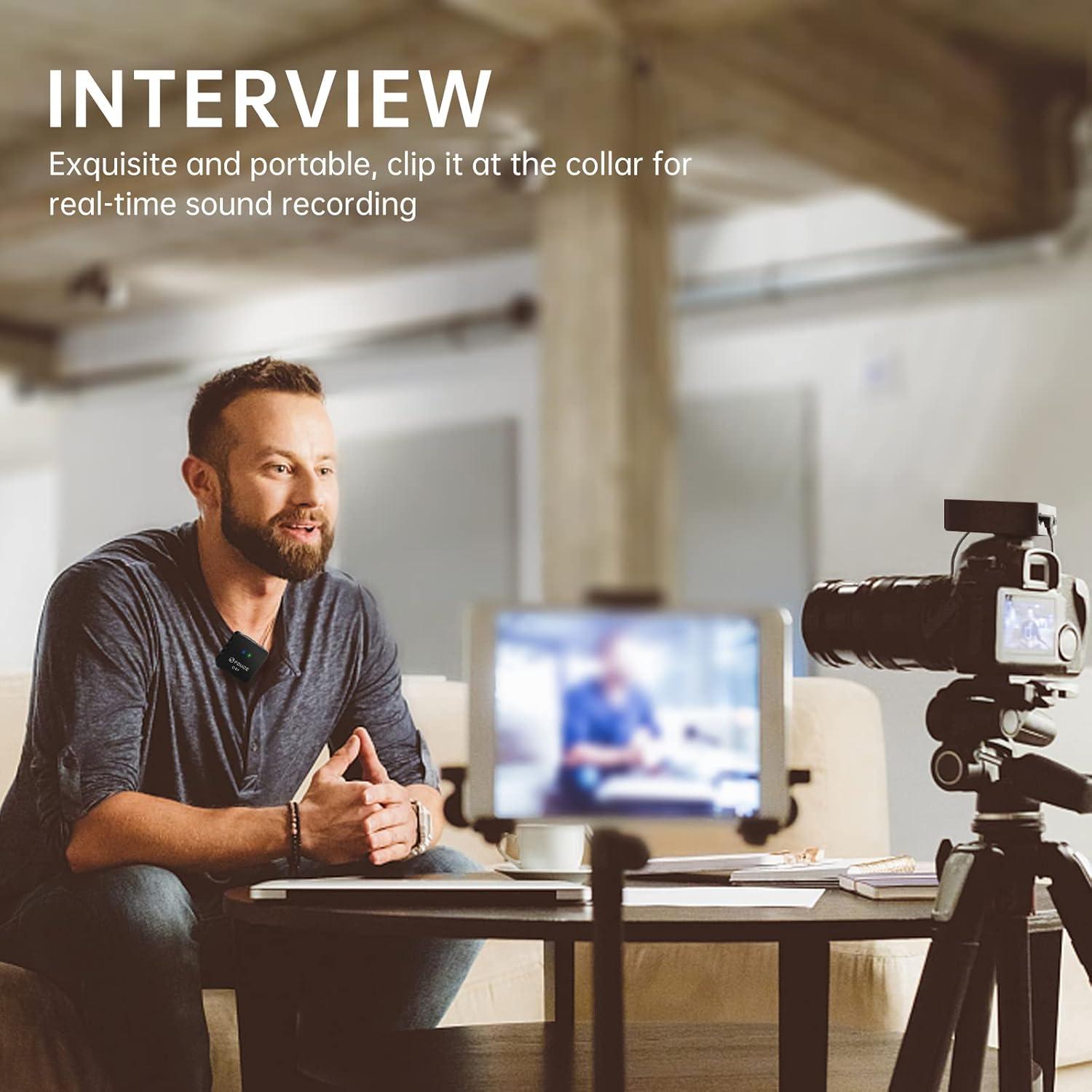 Micrófono Lavalier Inalámbrico FDUCE C01 UHF para Smartphone y Cámara