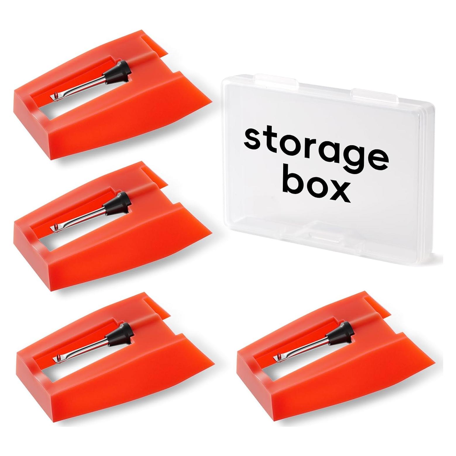 Paquete de 4 Agujas de Repuesto para Tocadiscos Rubí