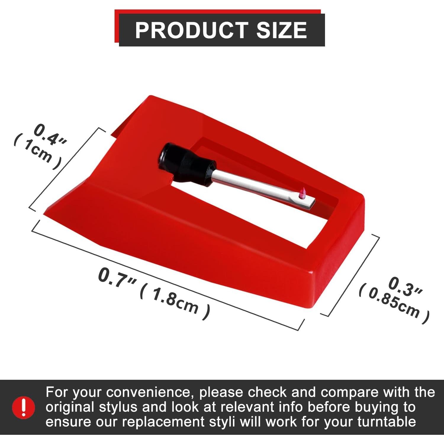 4 Agujas de Reemplazo JUKFITA para Tocadiscos Rojo