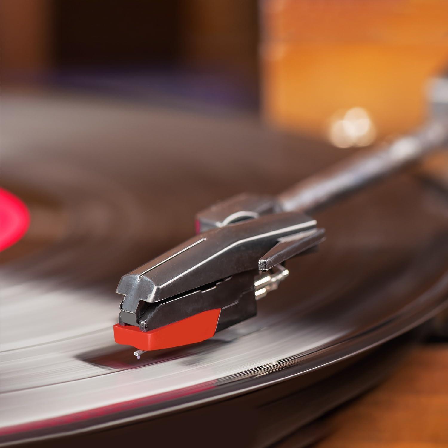 4 Agujas de Reemplazo JUKFITA para Tocadiscos Rojo