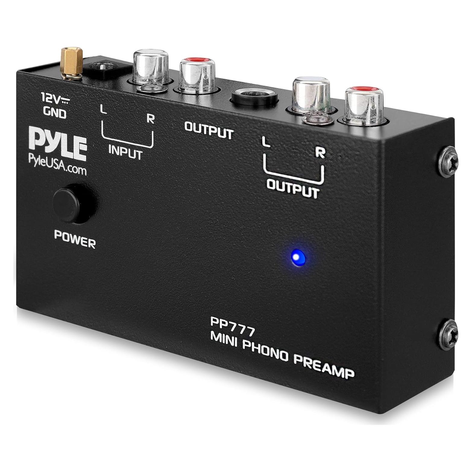 Preamplificador Estéreo Pyle PP777 para Tocadiscos RCA 12V