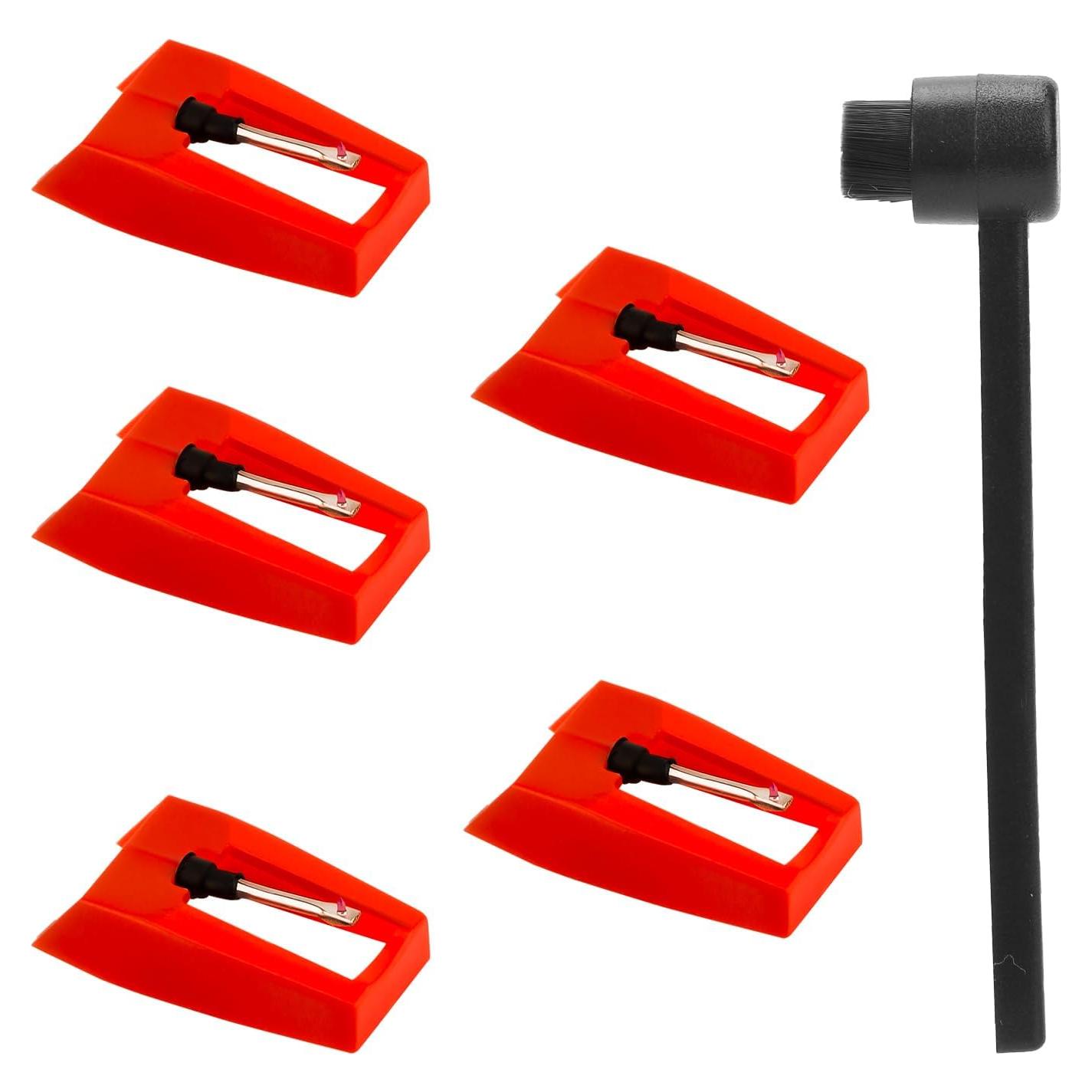 5 Agujas para Tocadiscos + Cepillo de Limpieza - Victrola, Crosley