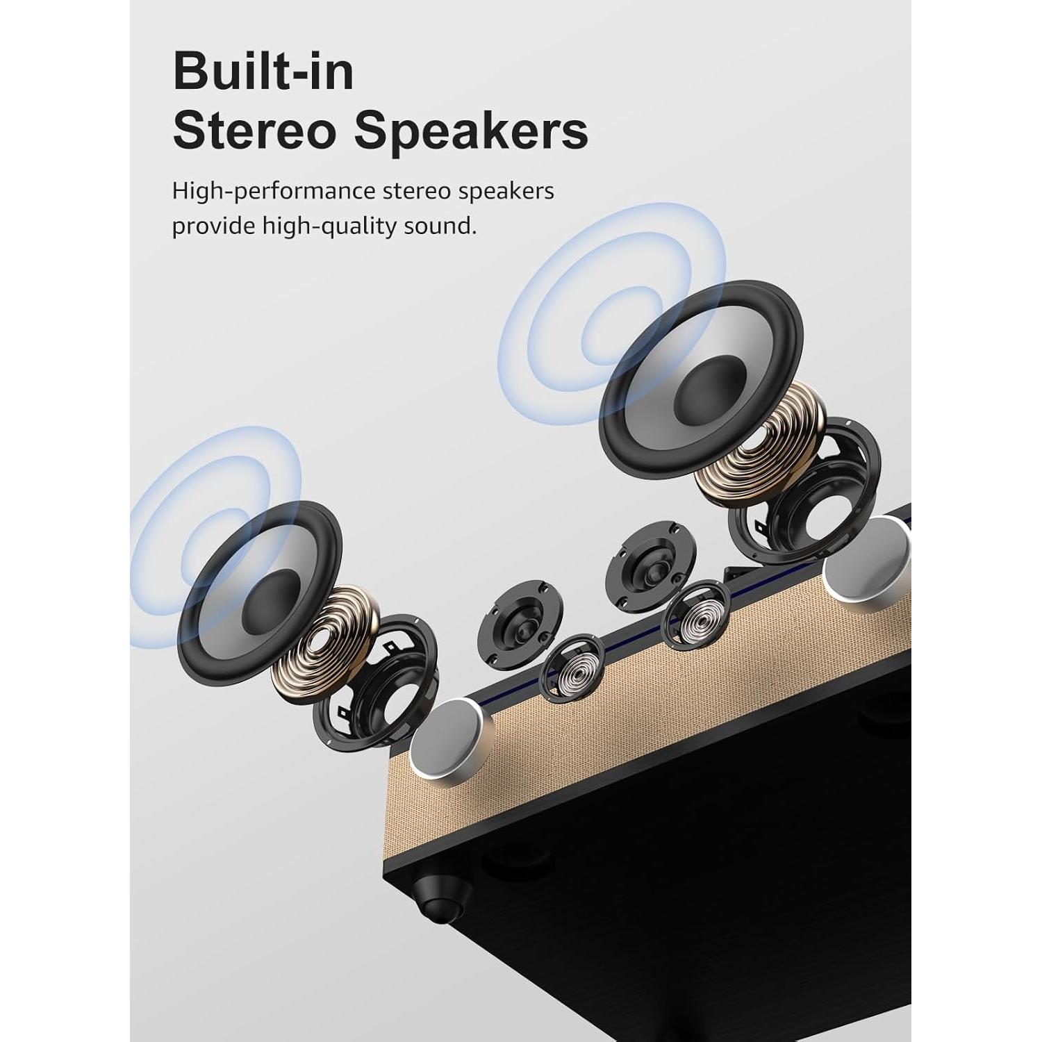 Reproductor de Vinilo RetroAudio con Bluetooth y Altavoces Integrados