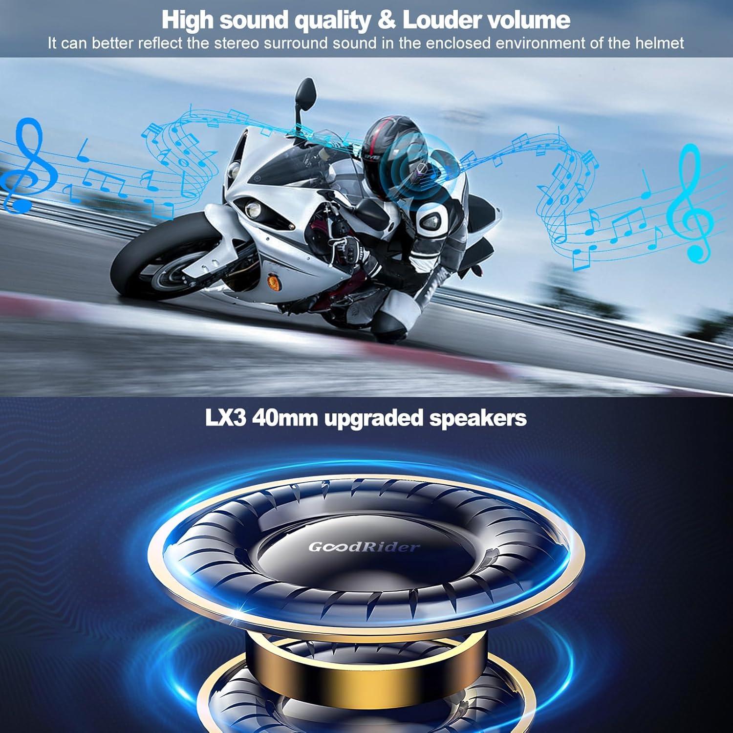 Auriculares Bluetooth BTQILEYOO LX5 con Intercomunicador 2 Pack