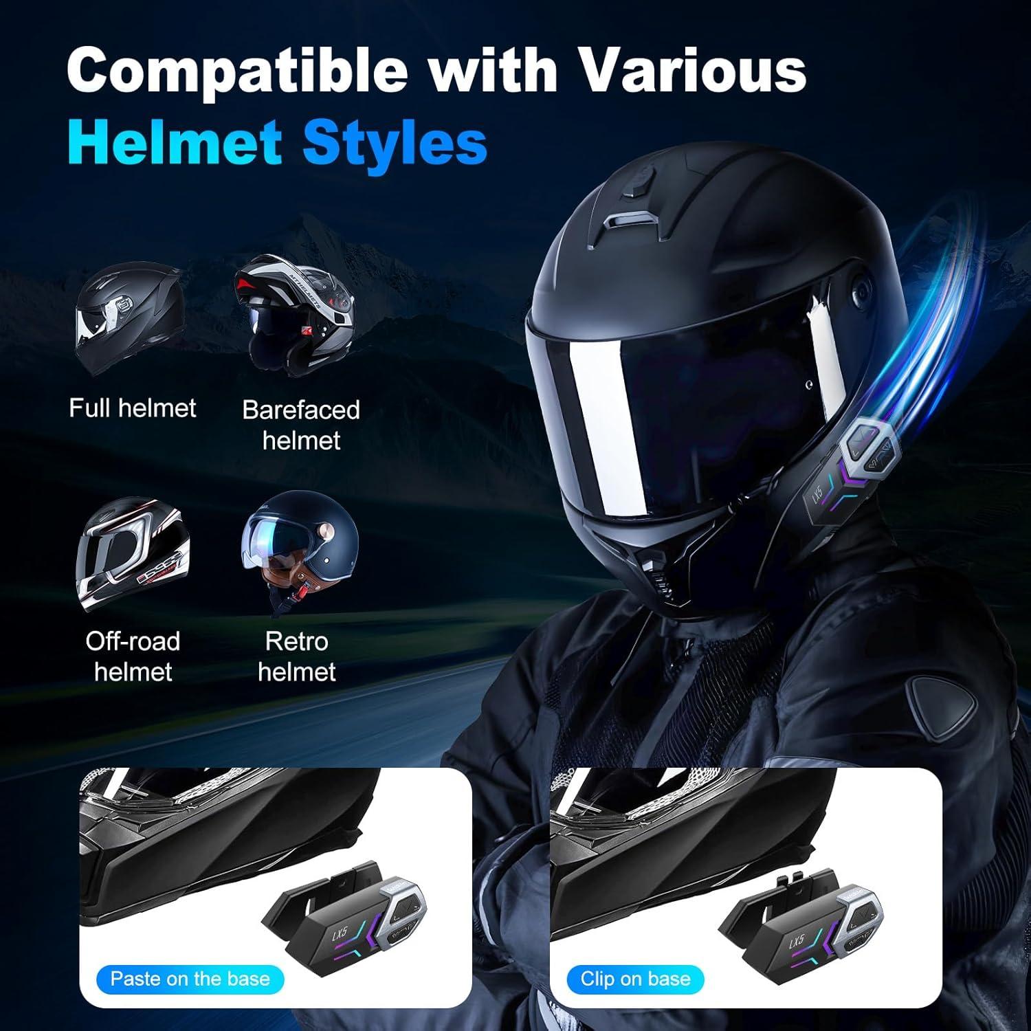 Auriculares Bluetooth BTQILEYOO LX5 con Intercomunicador 2 Pack