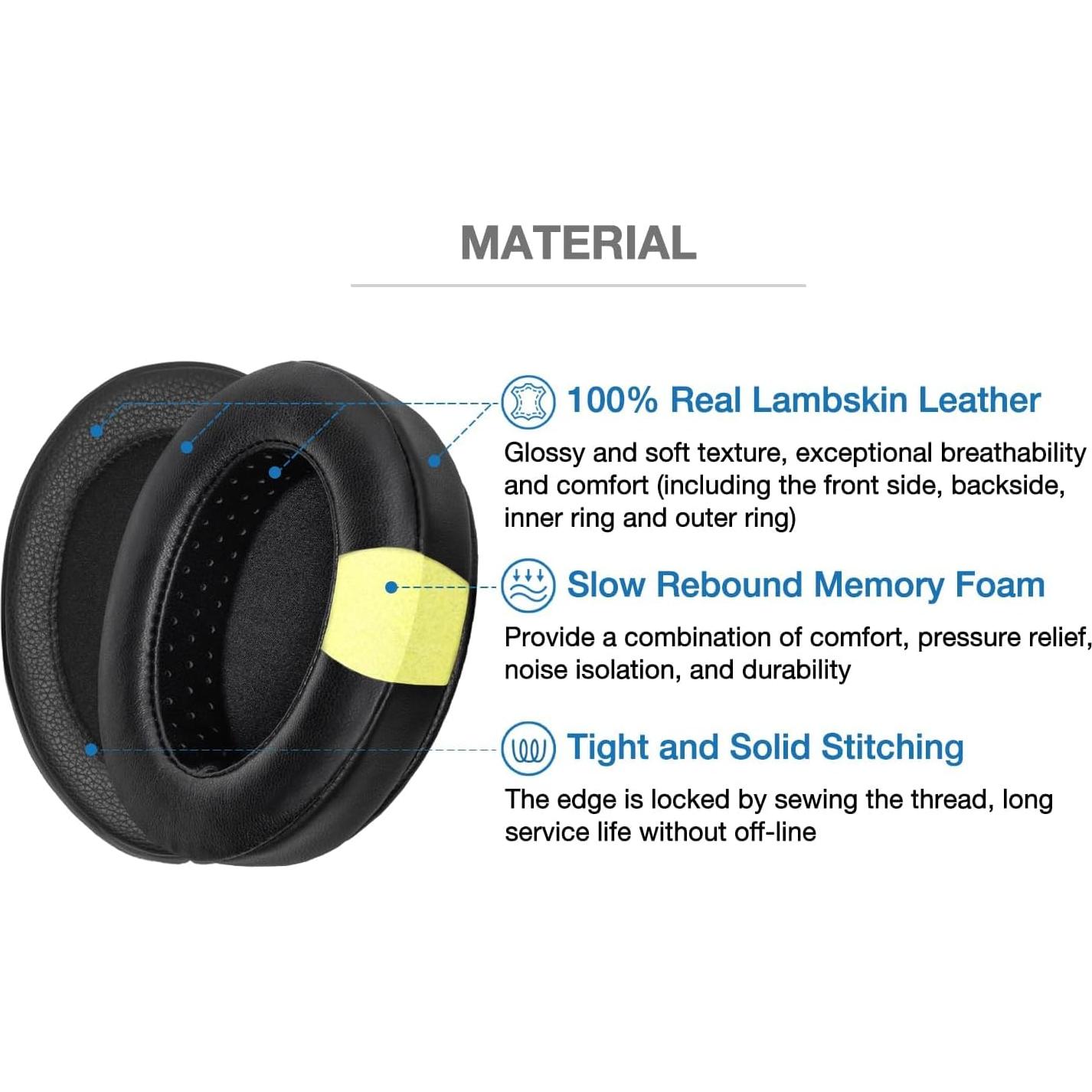 Almohadillas de oído Voarmaks de piel de cordero para auriculares