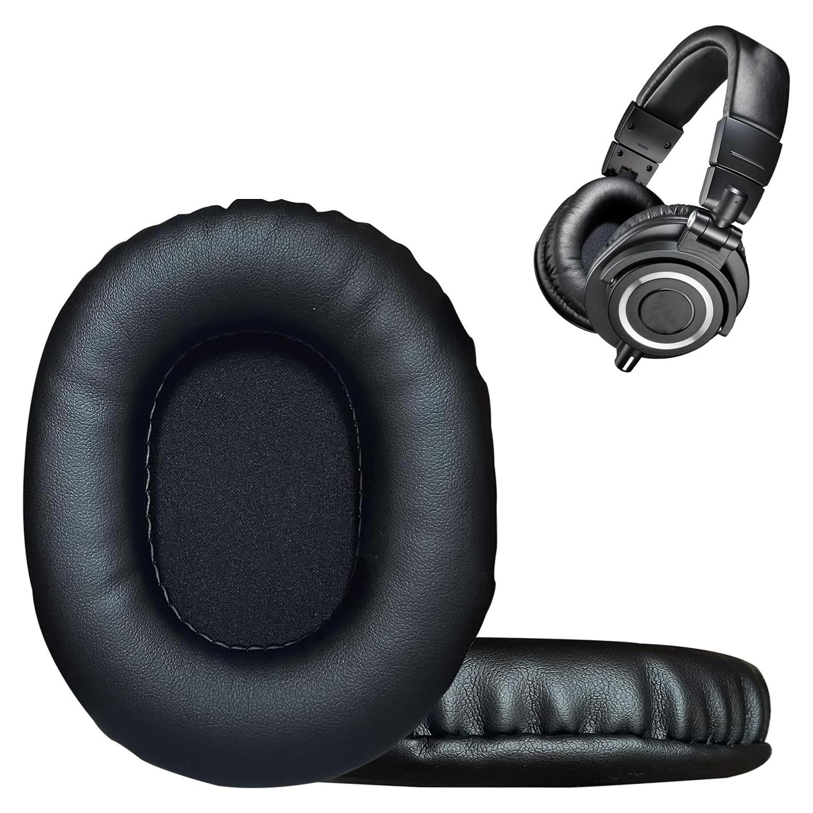 Almohadillas de Reemplazo UOWGA para Auriculares Audio Technica ATH M50X - Negro