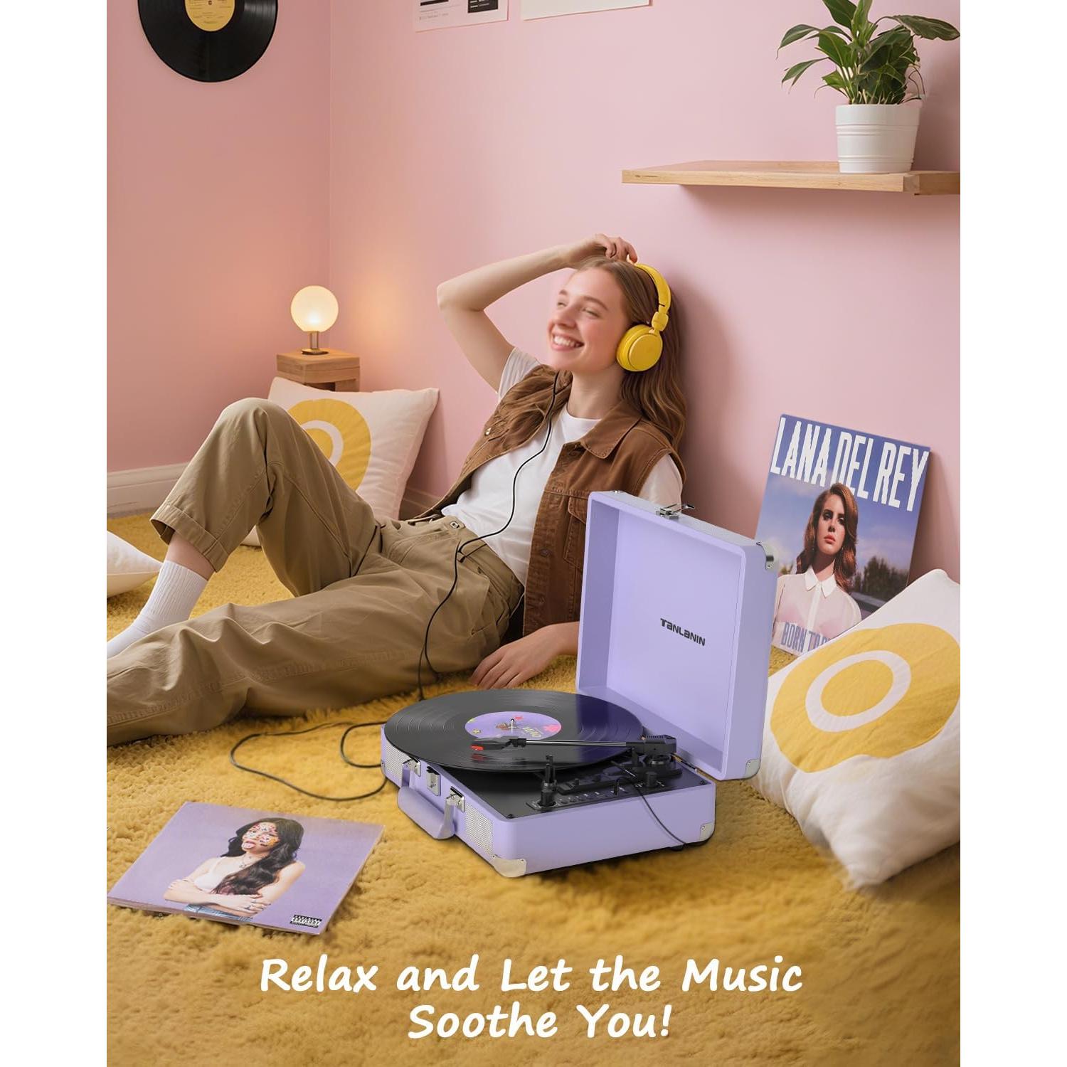 Reproductor de Vinilo Bluetooth TANLANIN TE-2021-PS 3 Velocidades