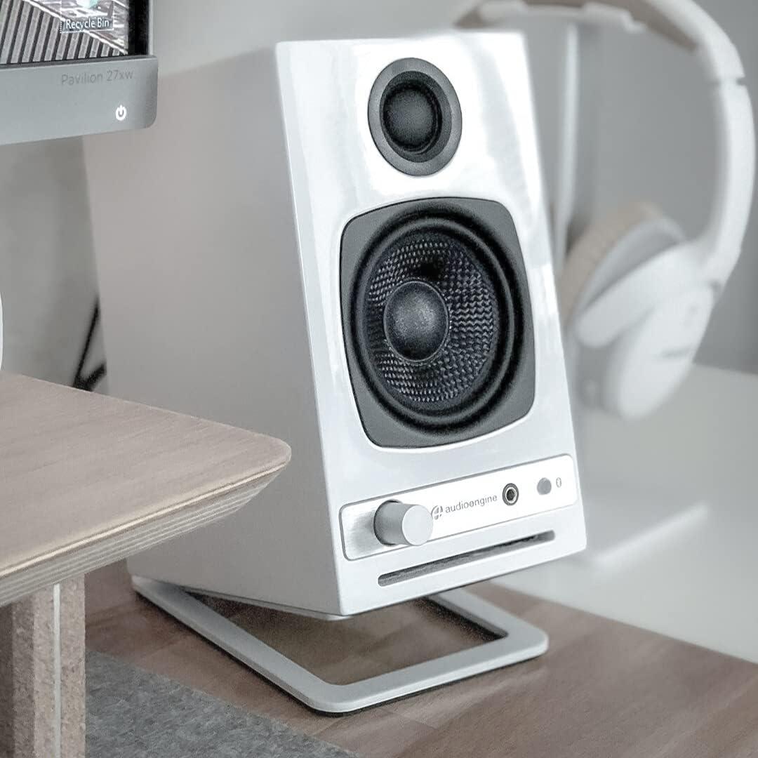 Altavoces de Estantería Audioengine A2-HD Blancos con Soportes DS1