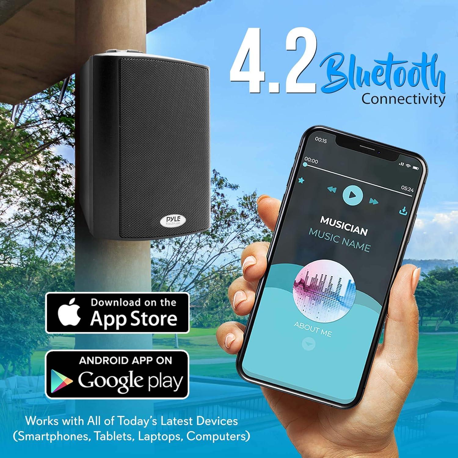 Sistema de Altavoces de Pared Pyle PDWR53BTBK - 300W, Bluetooth, 2 Vías