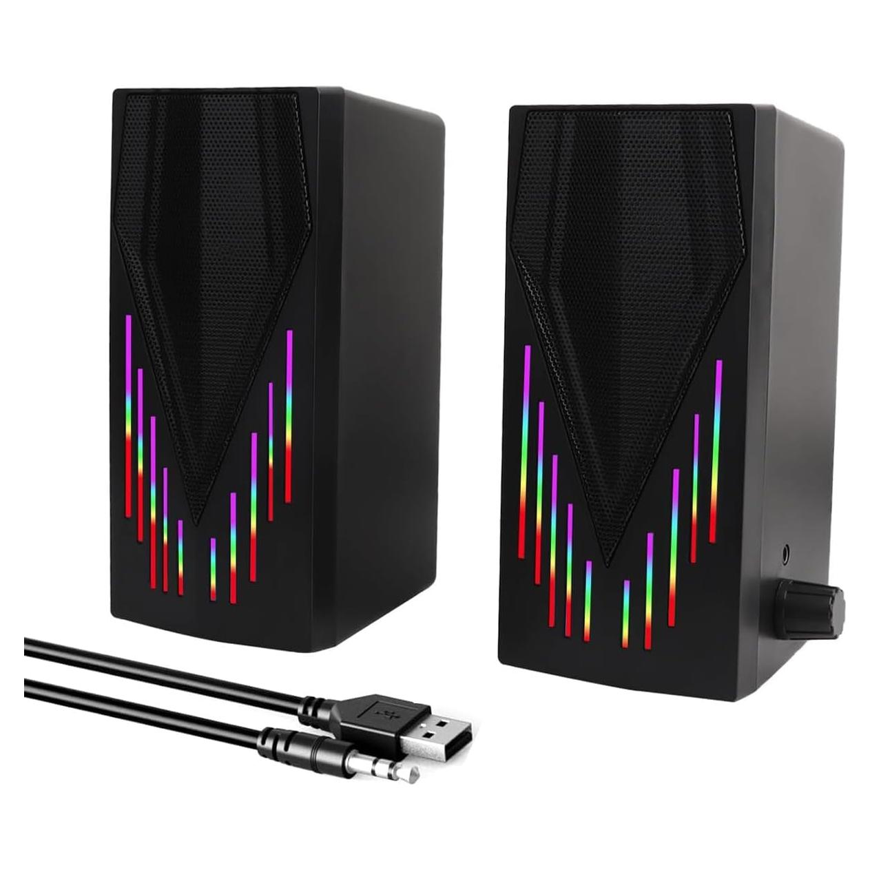 Altavoces Multimedia YXHDZ 2.0 con Iluminación RGB para PC