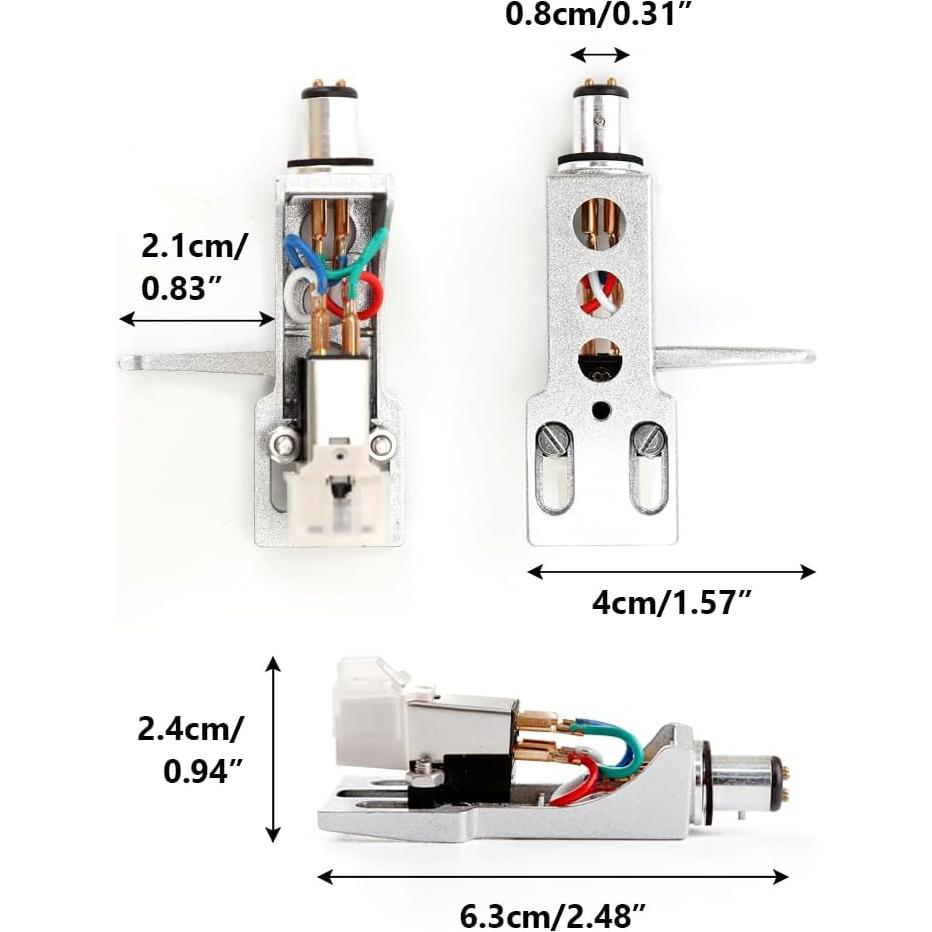 Soporte de Cabezal Plateado Stanton con Cartucho AT3600 y Estiló Conical