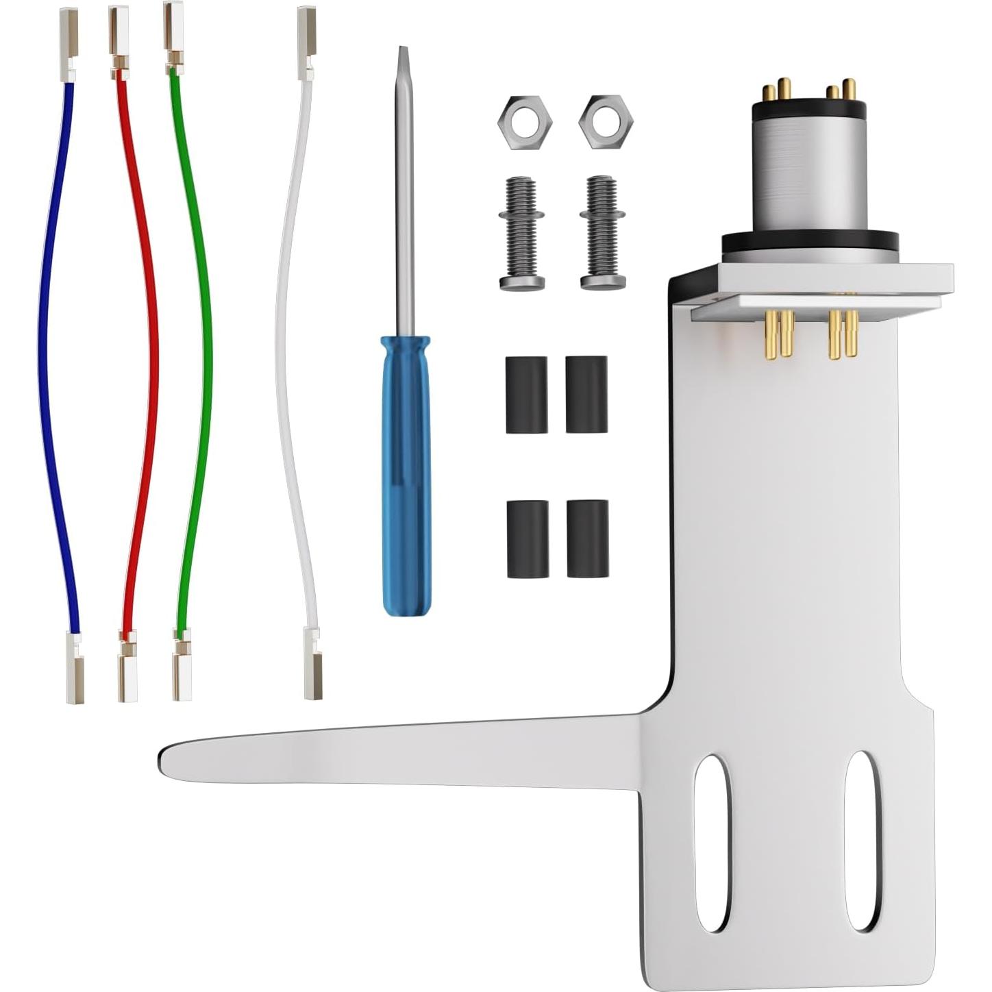 Cabezal de Phono Universal Monosaudio Aluminio Plata con Cables
