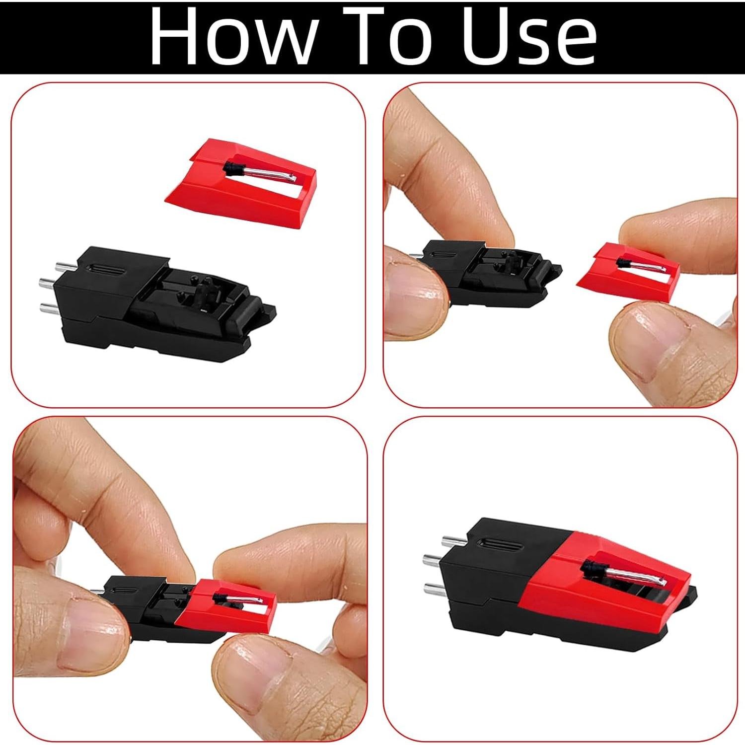 Paquete de 3 Agujas de Reemplazo para Tocadiscos Cerámica