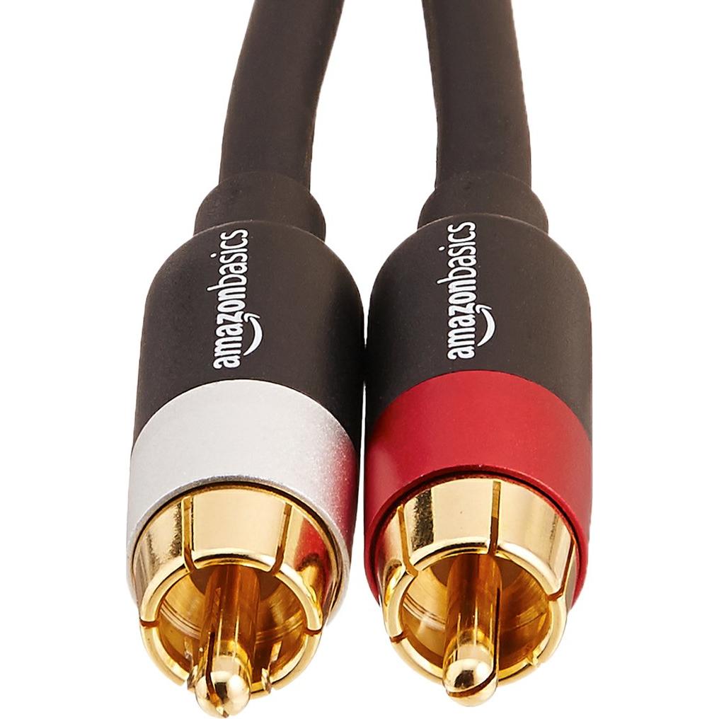 Cable RCA Estéreo Amazon Basics 1.22m Conectores Oro