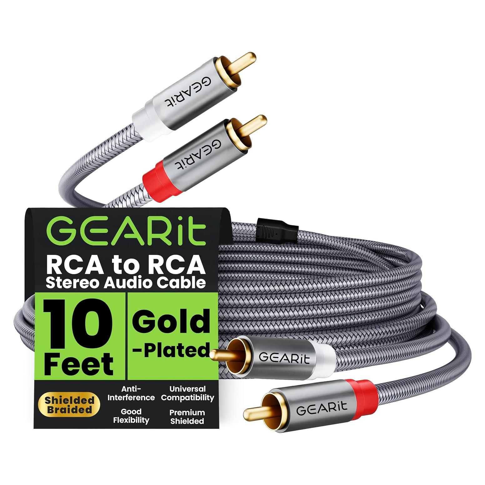 Cable RCA GEARit 3.05m Macho a Macho Audio Estéreo