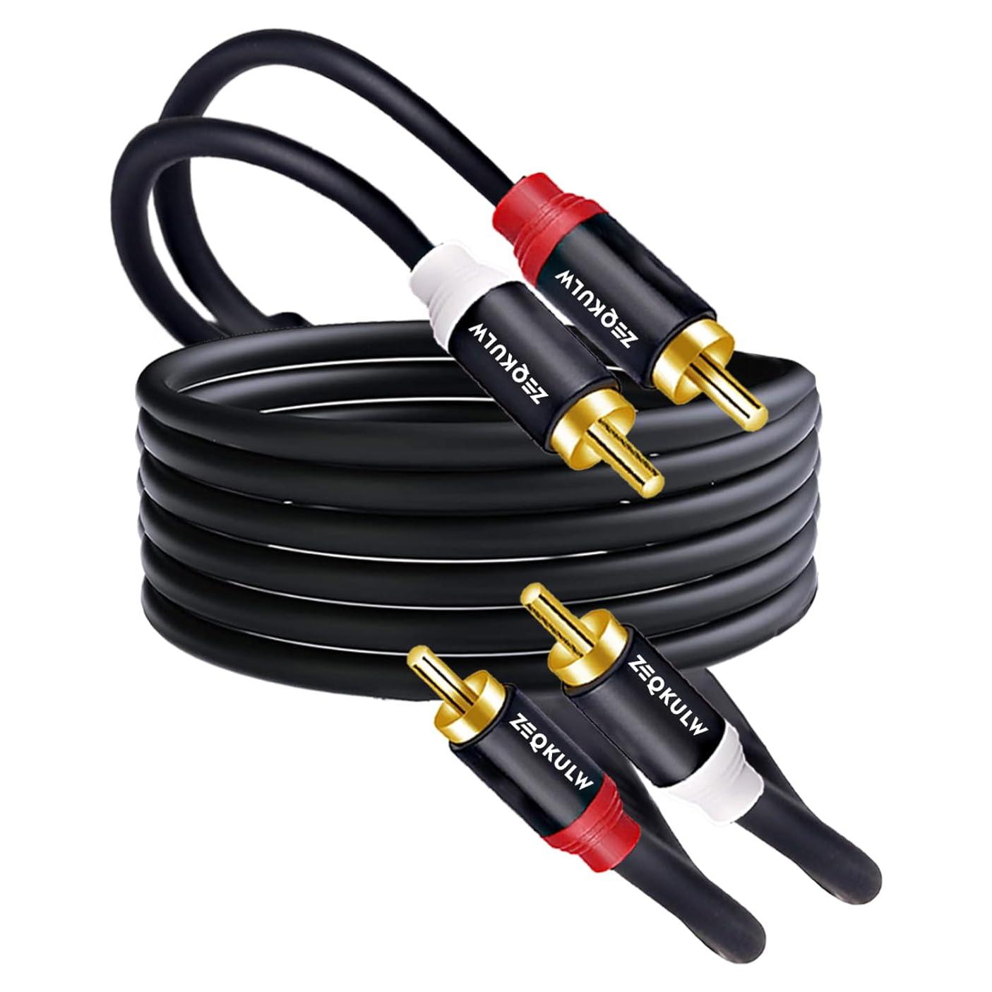 Cable de audio 2RCA macho a 2RCA macho ZEQKULW 4.57m