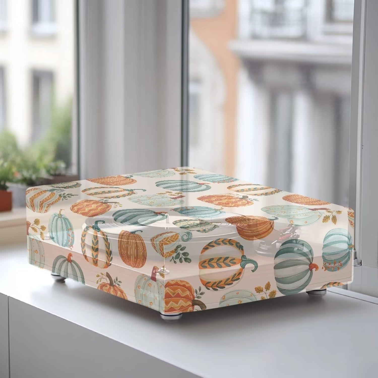 Cubierta de Polvo para Tocadiscos Uorisanigo Patrón Calabaza