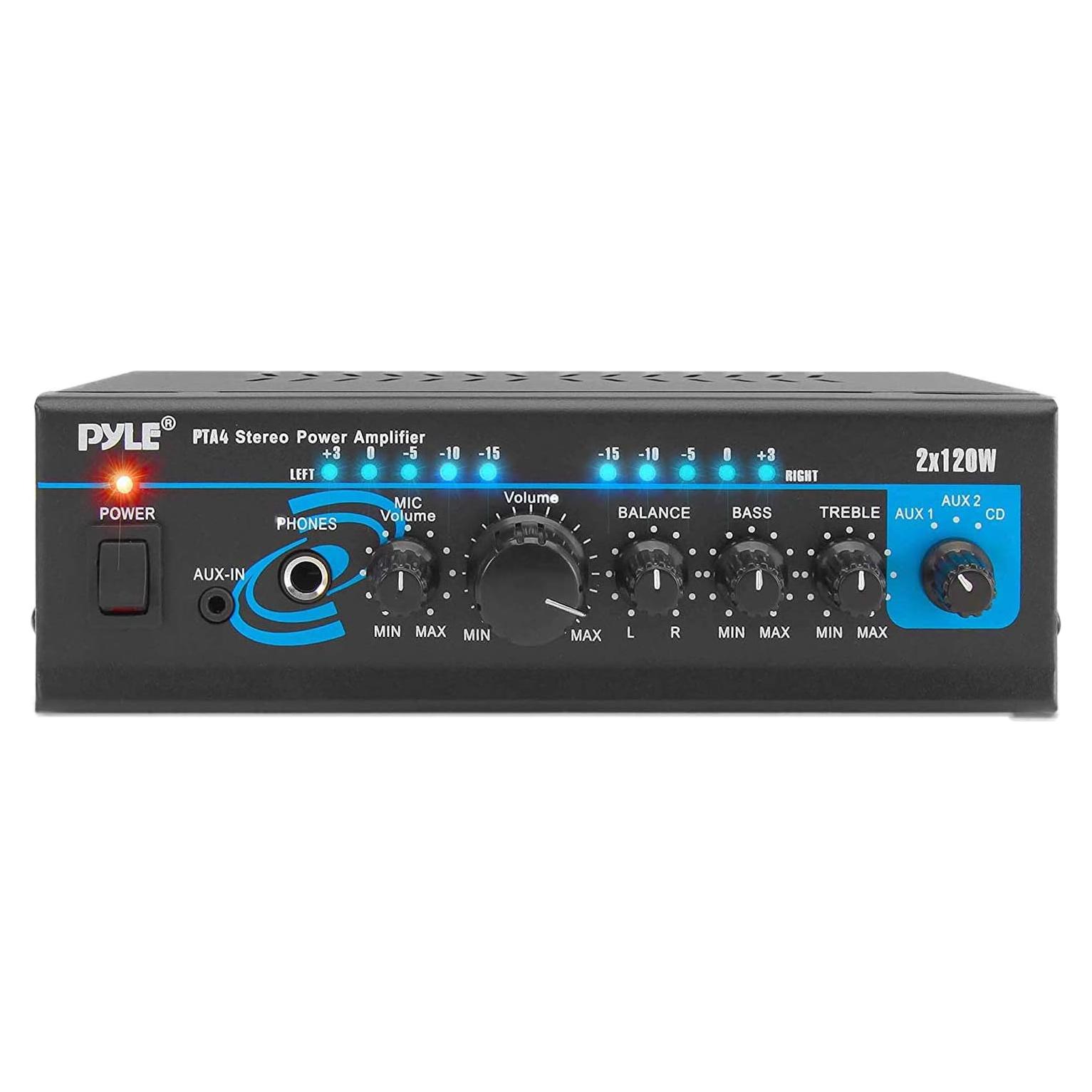 Amplificador de Potencia Estéreo Pyle PTA4 2x120W Bluetooth