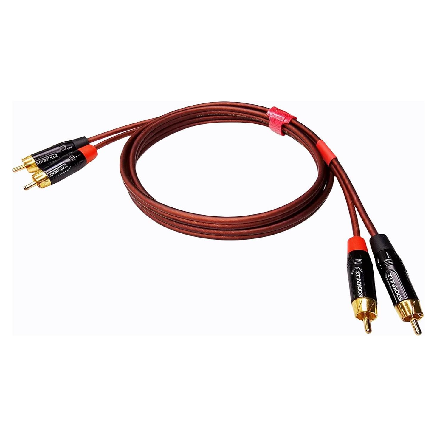 Paquete de 2 Cables RCA de Audio KOOKFJLLZ 1.52m para Tornamesa