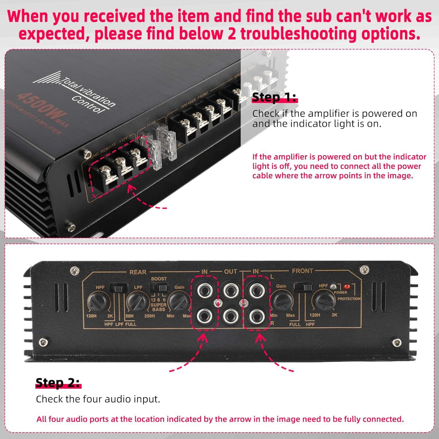 Amplificador de Potencia YaeCCC 4 Canales 4500W Clase A/B