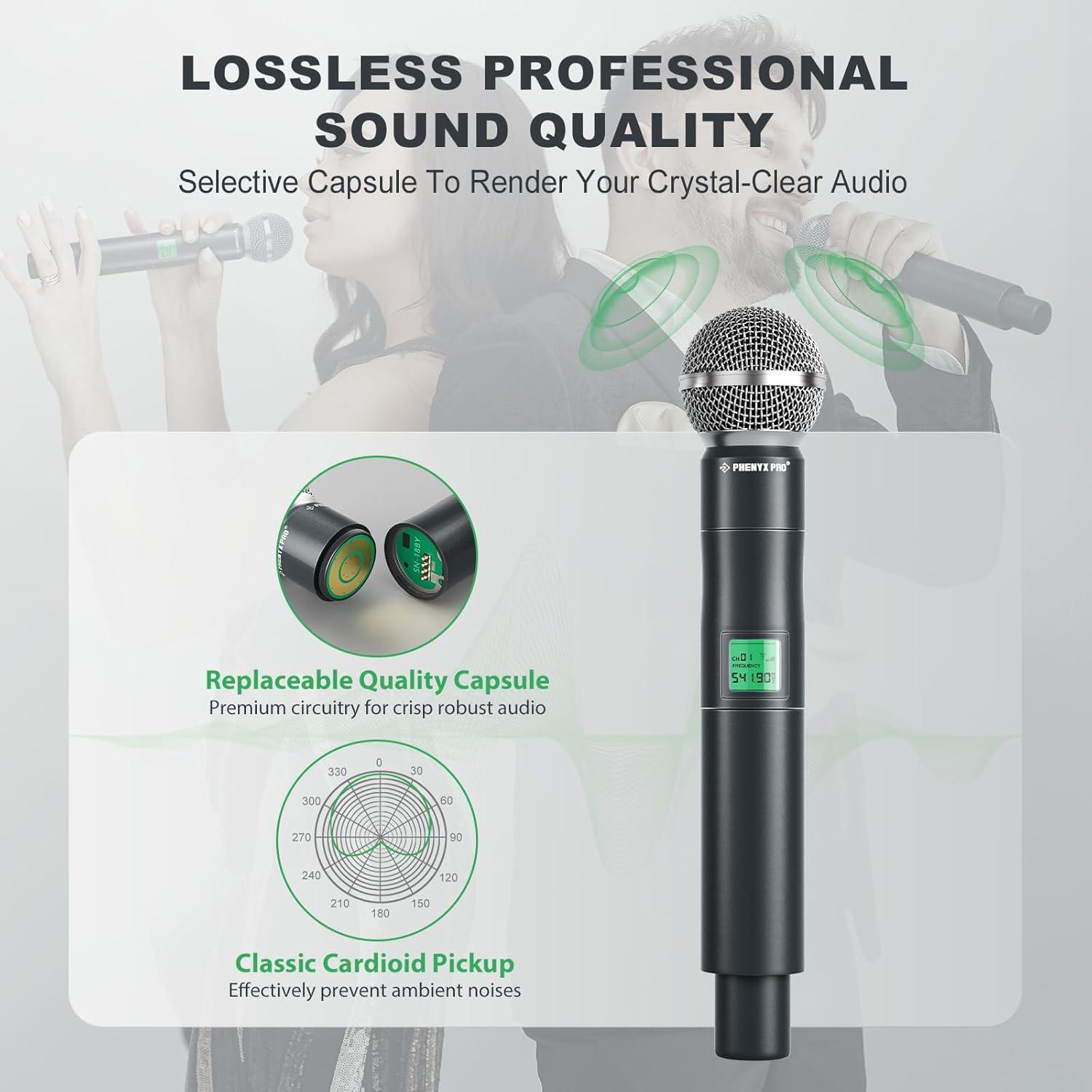 Sistema de Micrófono Inalámbrico Phenyx Pro PTU-5000A 4 Canales