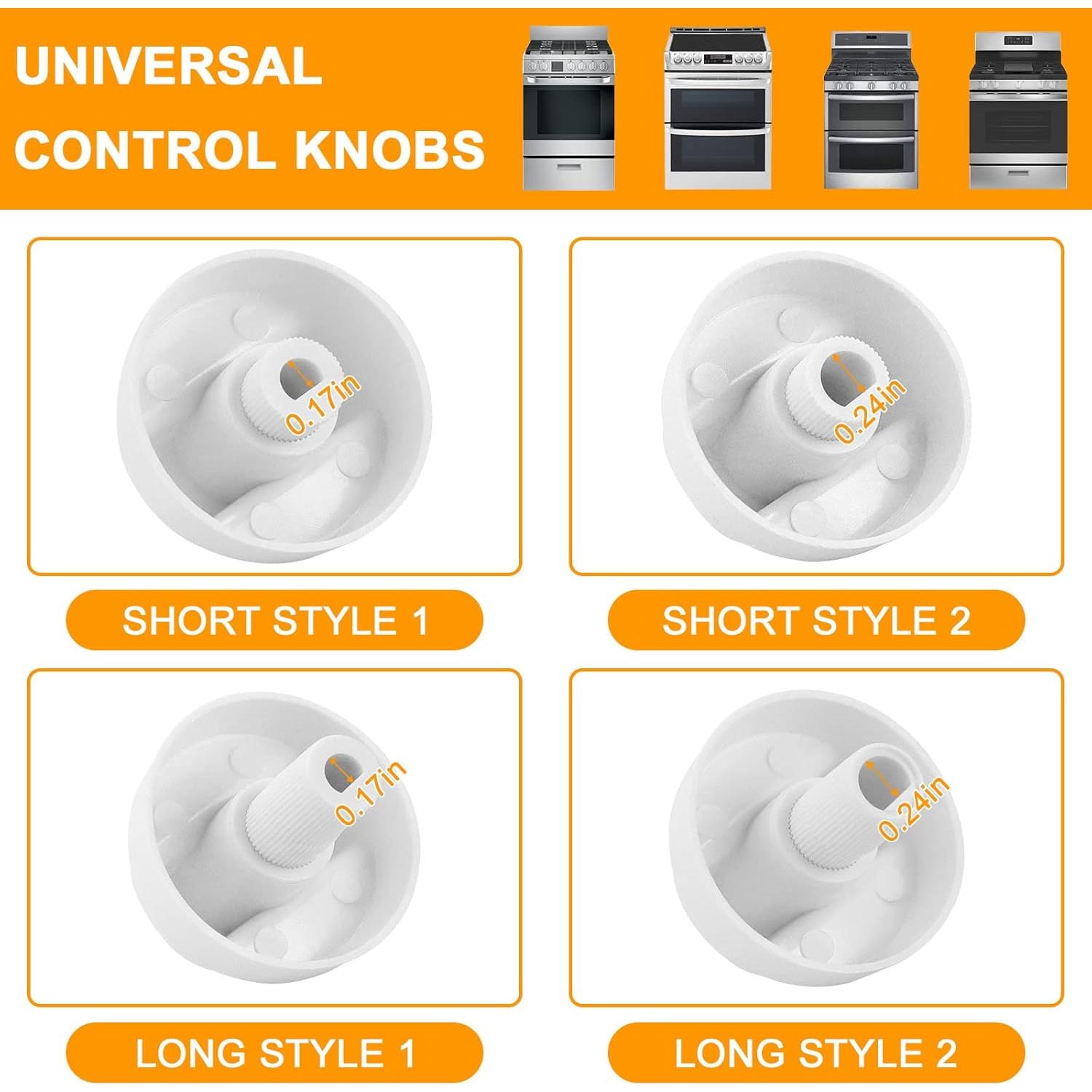 Perillas de Control Universales AMI PARTS Blancas con 12 Adaptadores