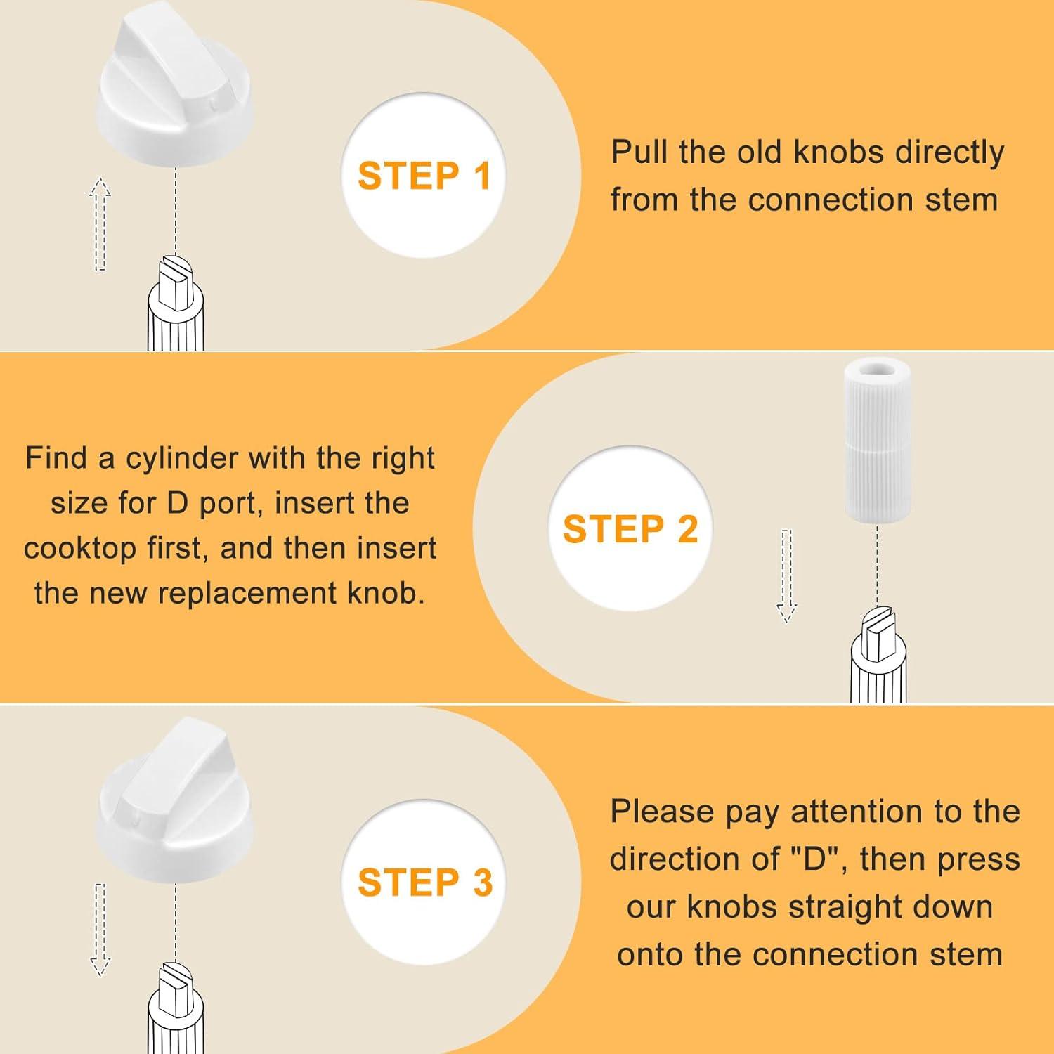 Perillas de Control Universales AMI PARTS Blancas con 12 Adaptadores