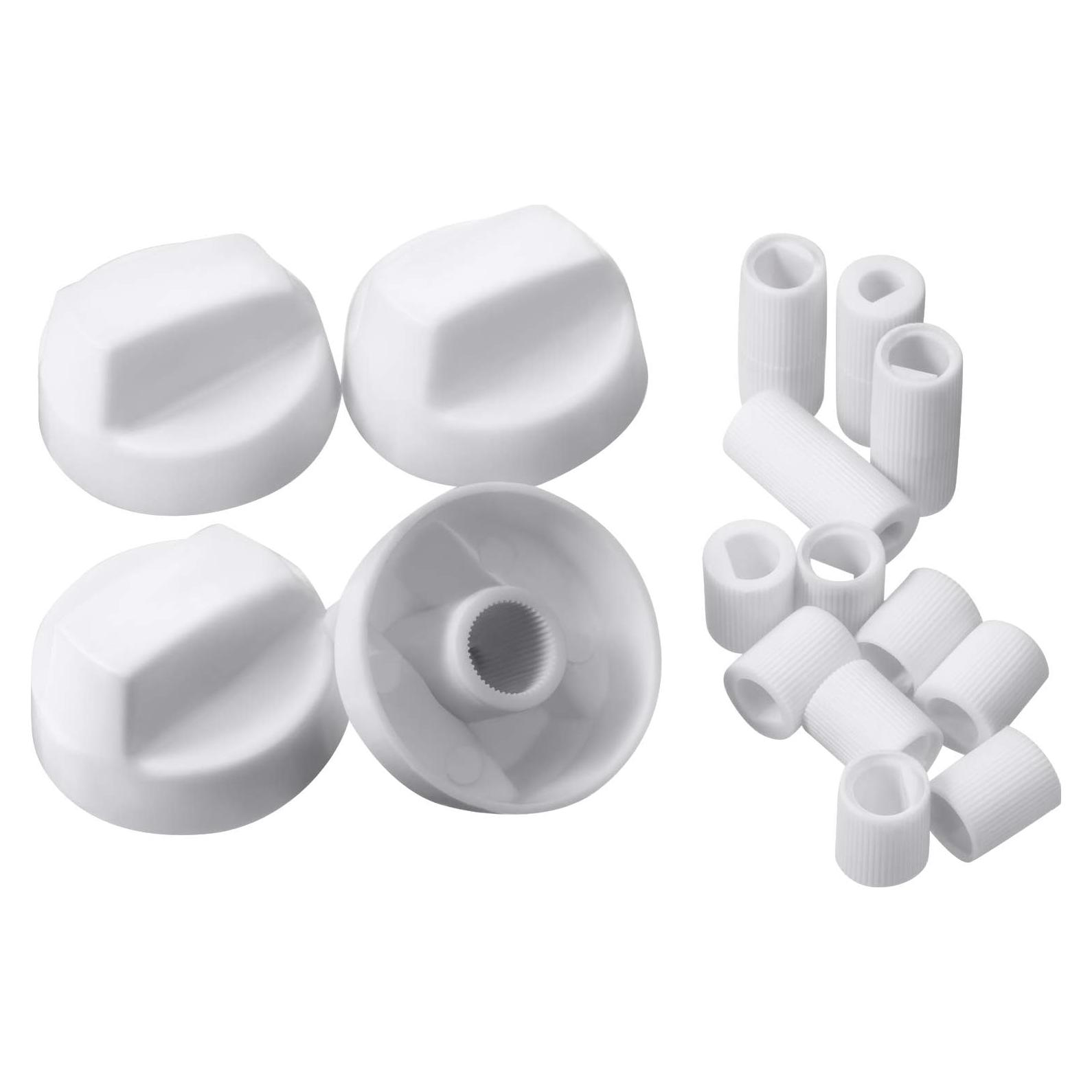 Perillas de Control Jetec 4 Piezas con 12 Adaptadores Blancas