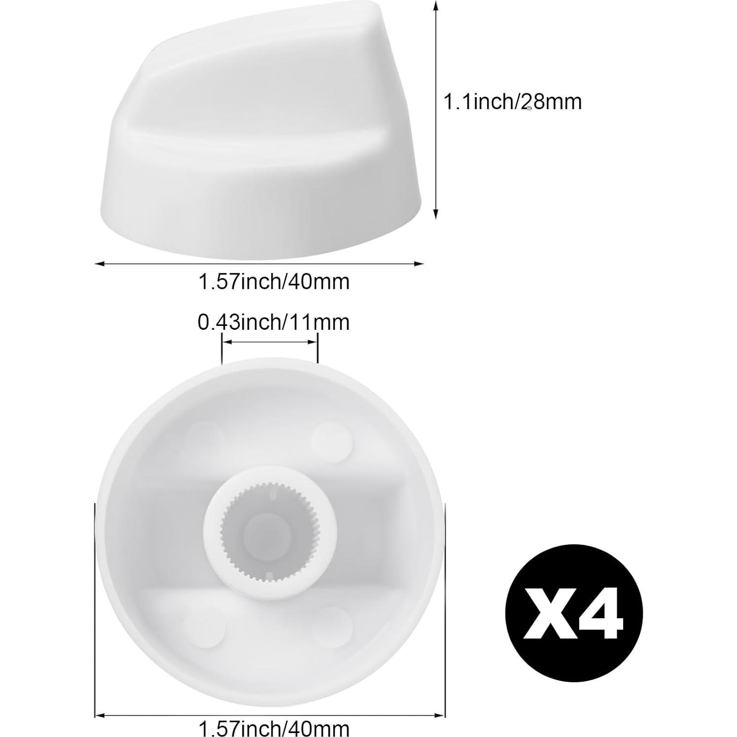 Perillas de Control Jetec 4 Piezas con 12 Adaptadores Blancas
