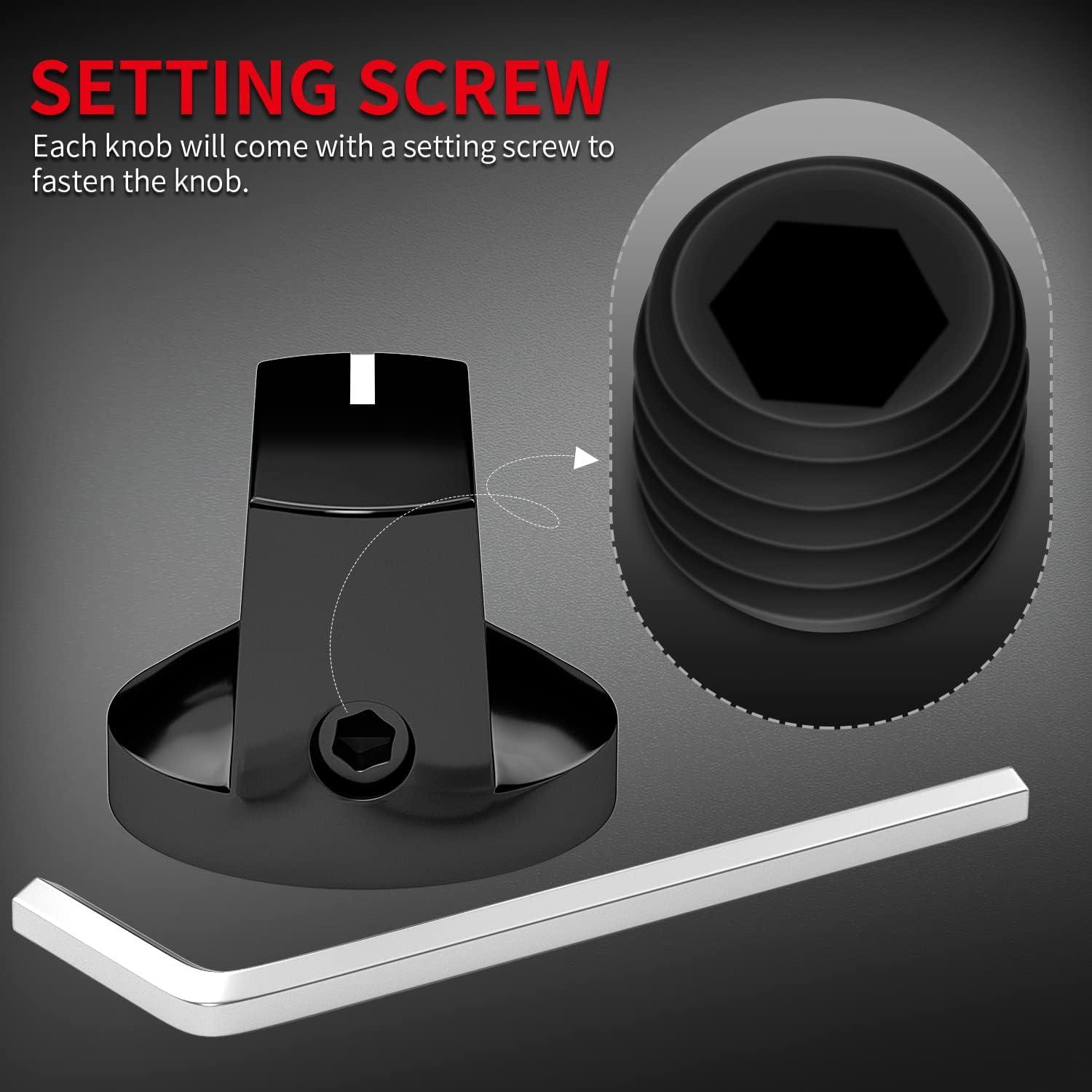 Perillas de Pedal de Guitarra DAIERTEK 6.35mm 12PCS Negro