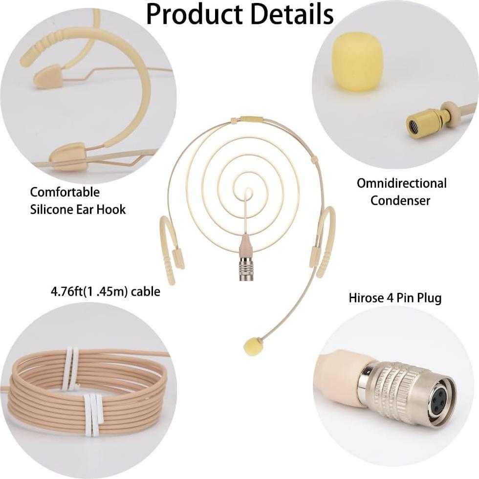 Micrófono de Diadema YXG Beige Compatible Audio-Technica