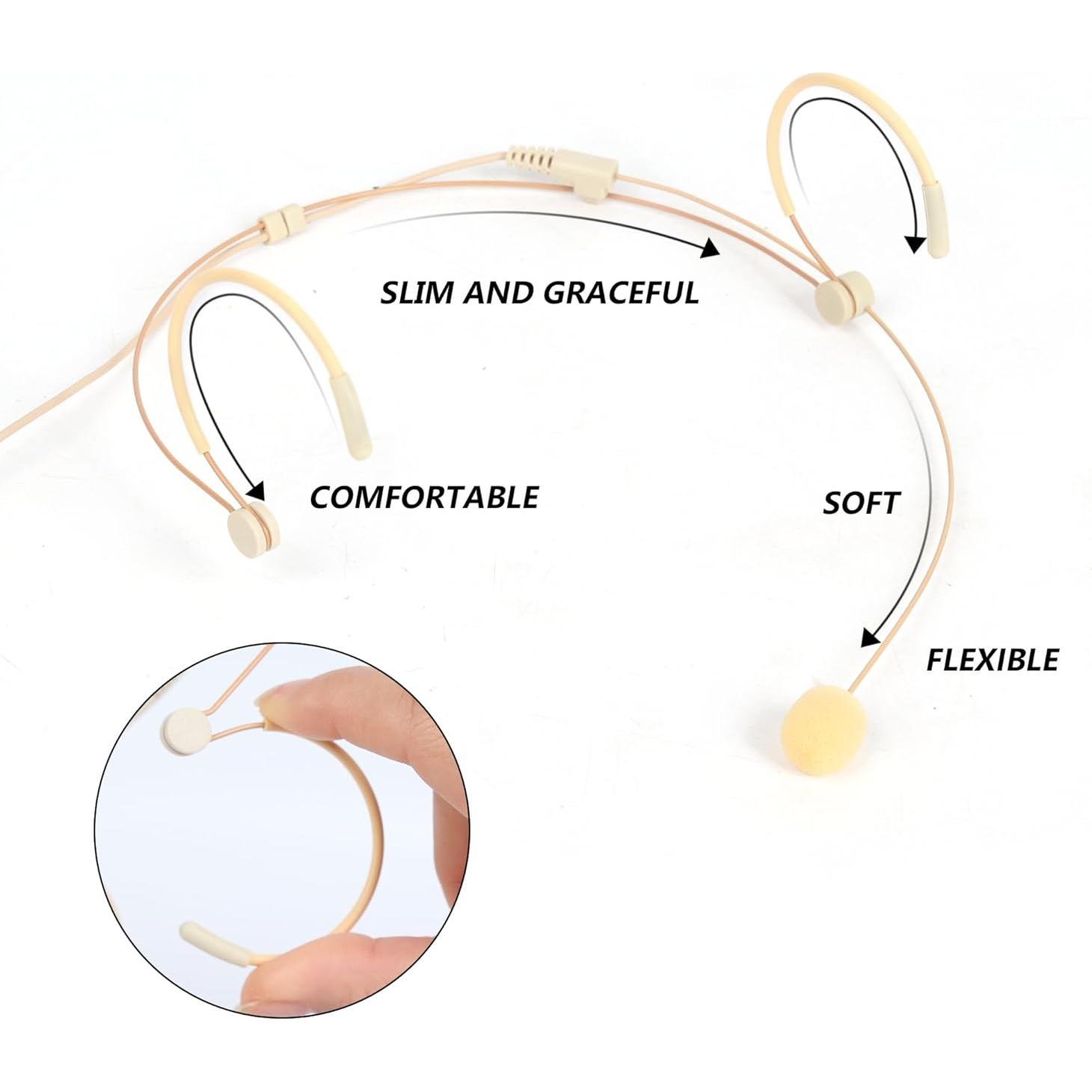 Micrófono de Diadema Beige JTLAU HS-4338-4T 1.2m para Audio Technica