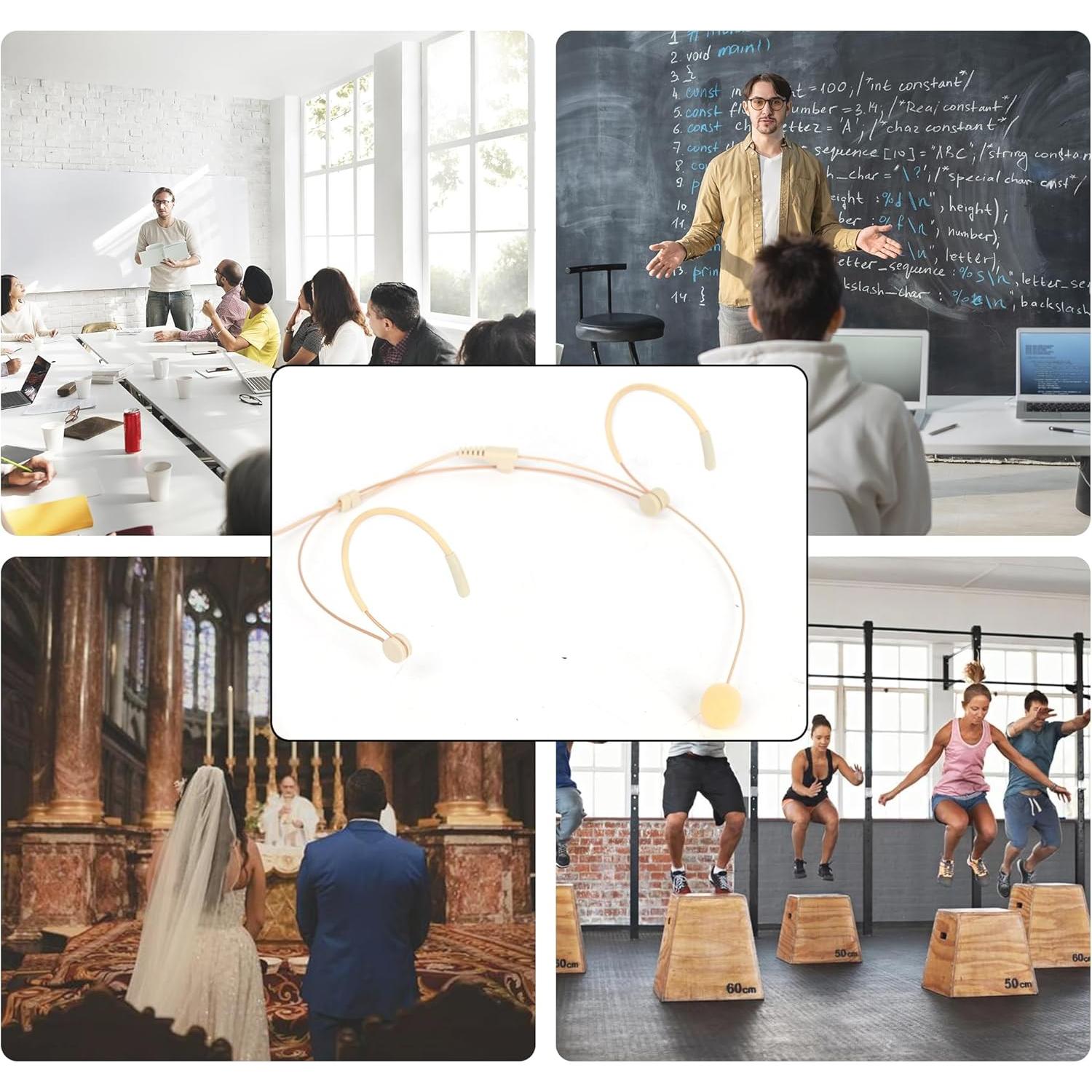 Micrófono de Diadema Beige JTLAU HS-4338-4T 1.2m para Audio Technica