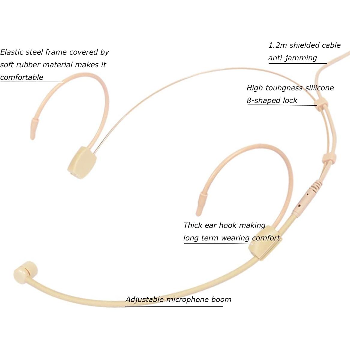 Micrófono de Auriculares Cardioide XGWTH XG-K68T Beige 1.2m