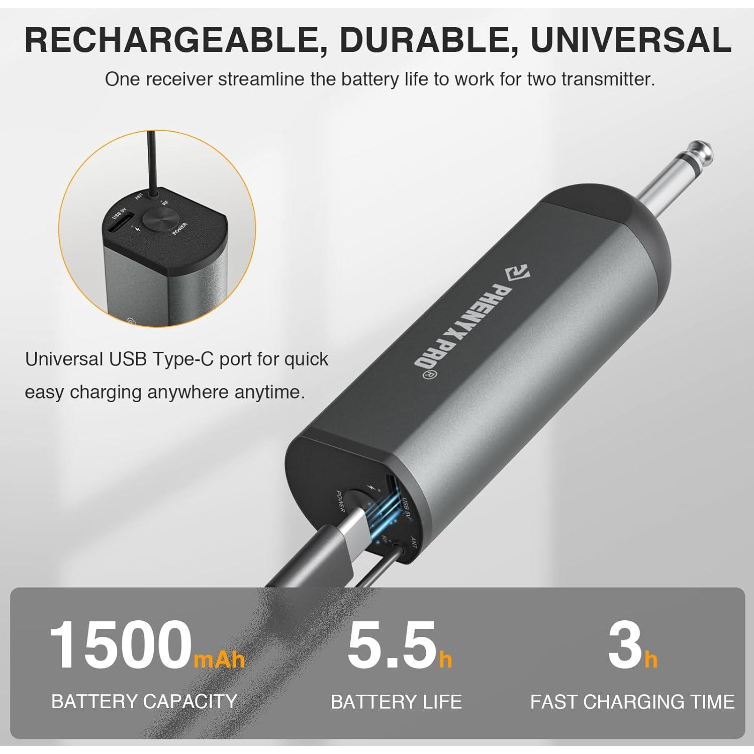 Sistema de micrófono inalámbrico Phenyx Pro PDP-1, 15 canales UHF