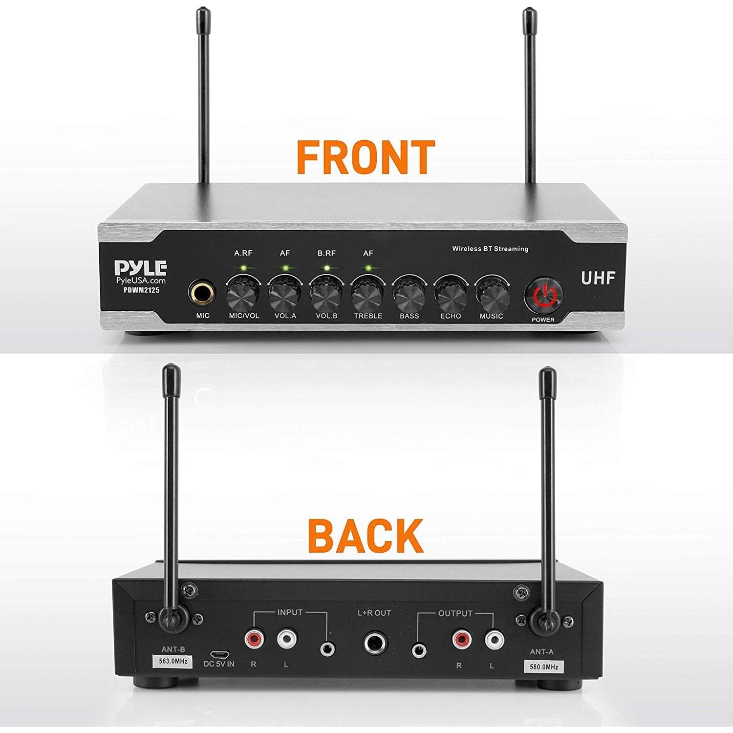 Sistema de micrófono inalámbrico UHF Pyle PDWM2125 - 2 micrófonos
