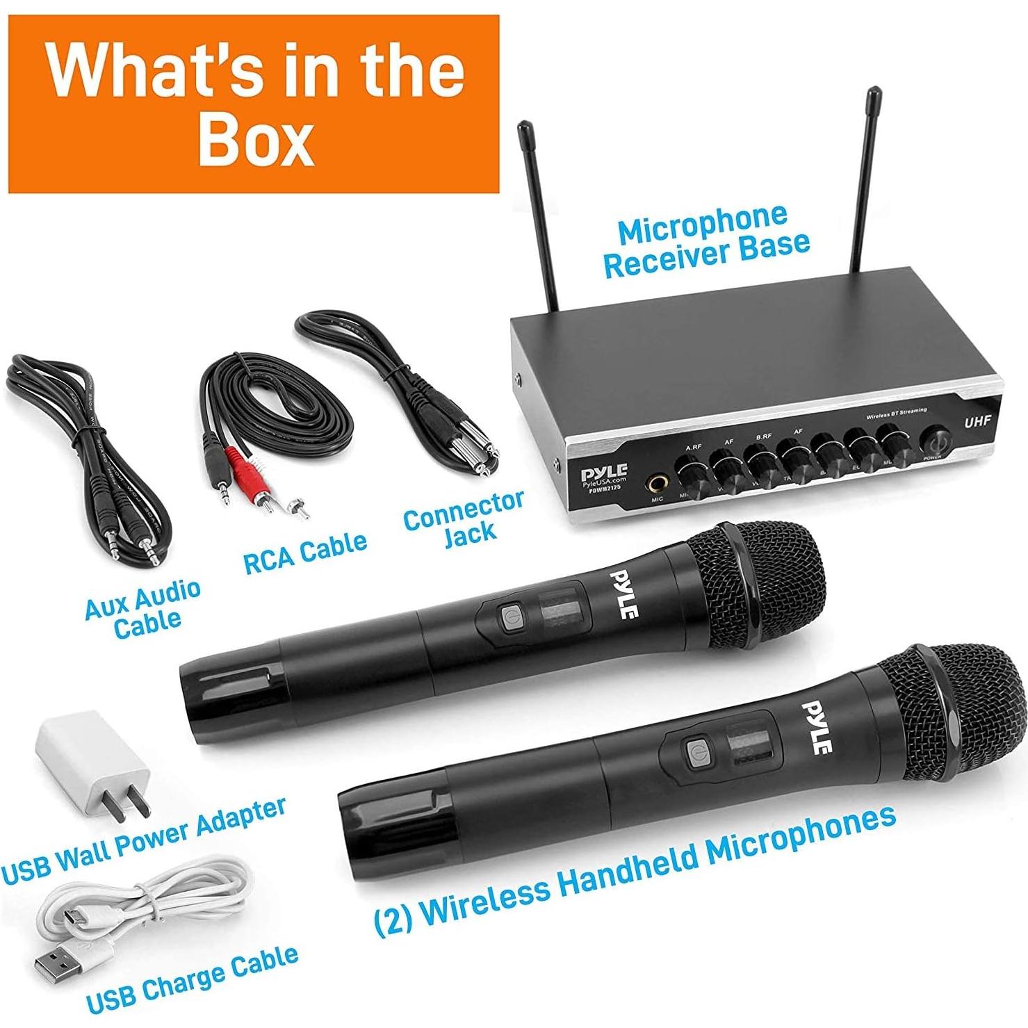Sistema de micrófono inalámbrico UHF Pyle PDWM2125 - 2 micrófonos