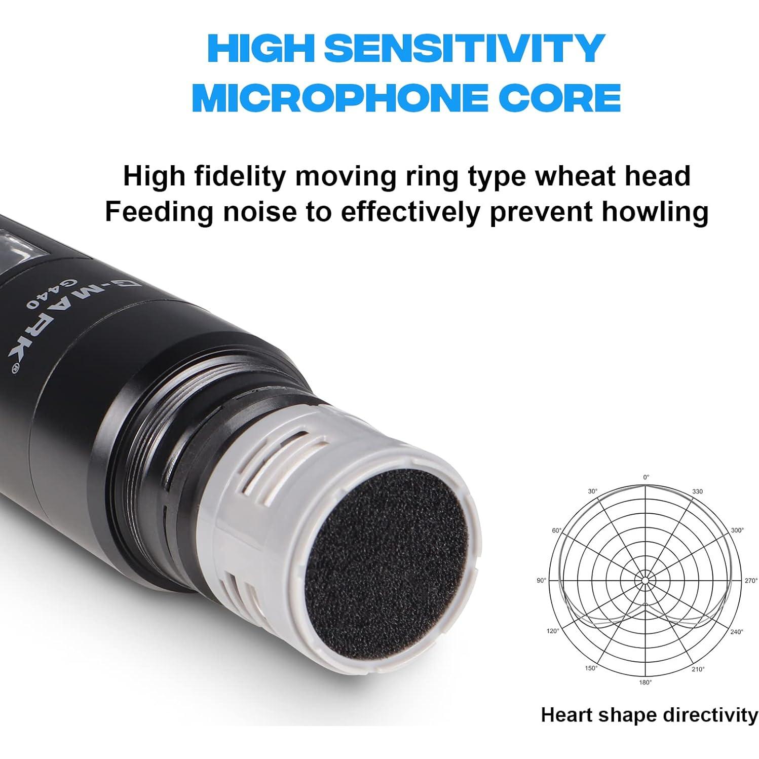 Sistema de Micrófono Inalámbrico G-MARK G440, 4 Canales UHF