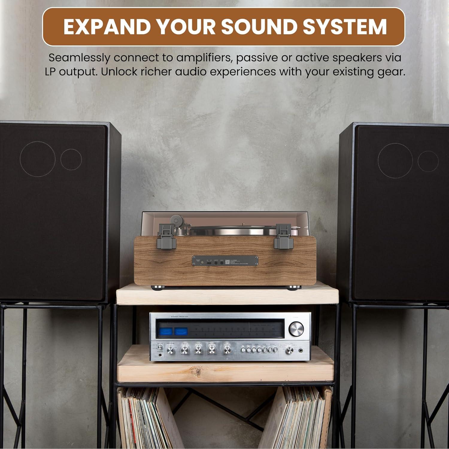 Reproductor de Vinilo Bluetooth NUOBAKE L5 Hi-Fi 9.98 kg